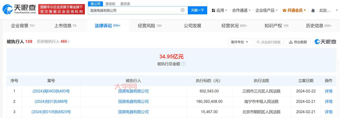 国美电器又摊上事了？被强制执行2.5亿！