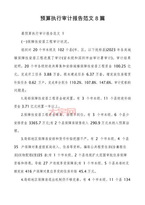 预算执行审计报告重要吗？这篇文章告诉你答案！