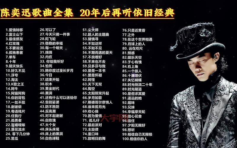 陈奕迅新专辑发布！哪些歌曲值得循环播放？