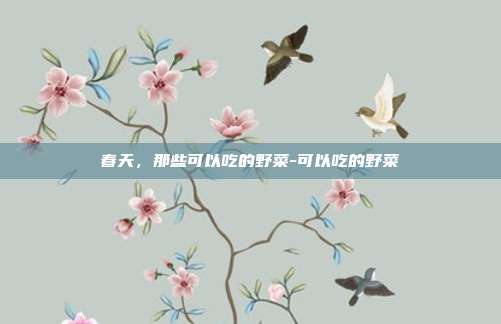 春天,那些可以吃的野菜-可以吃的野菜