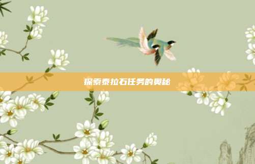 探索泰拉石任务的奥秘