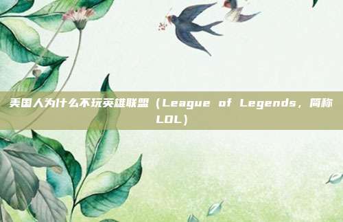 美国人为什么不玩英雄联盟（League of Legends，简称LOL）