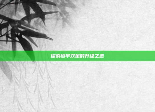 探索恒宇双星的升级之道