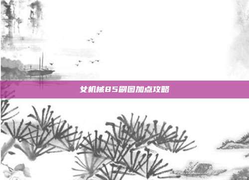 女机械85刷图加点攻略