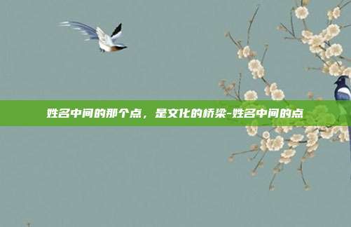 姓名中间的那个点，是文化的桥梁-姓名中间的点