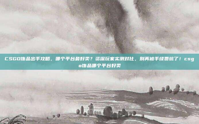 CSGO饰品出手攻略,哪个平台最好卖?资深玩家实测对比,别再被手续费坑了!csgo饰品哪个平台好卖