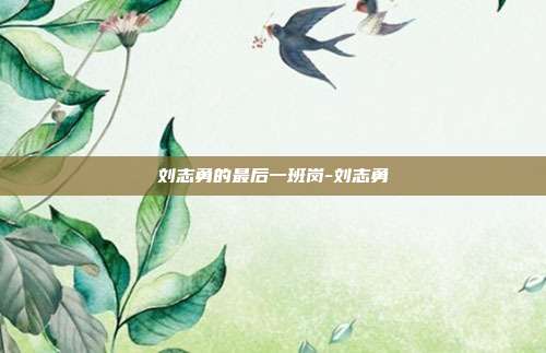刘志勇的最后一班岗-刘志勇