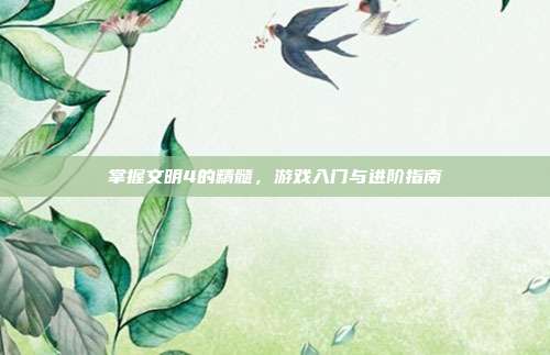 掌握文明4的精髓，游戏入门与进阶指南