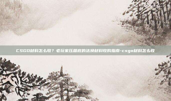 CSGO材料怎么收？老玩家压箱底的汰换材料收购指南-csgo材料怎么收