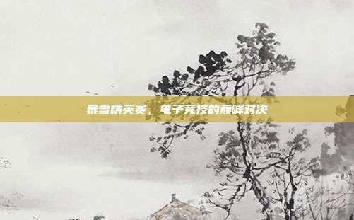 暴雪精英赛,电子竞技的巅峰对决