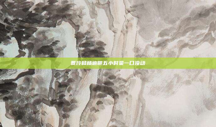 贾玲和杨迪聊五小时菜一口没动
