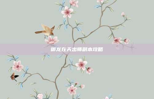 御龙在天出师副本攻略
