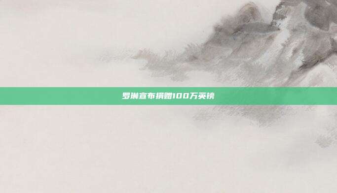 罗琳宣布捐赠100万英镑