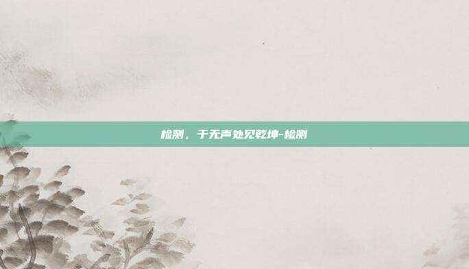 检测，于无声处见乾坤-检测