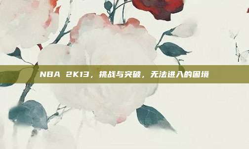 NBA 2K13,挑战与突破,无法进入的困境