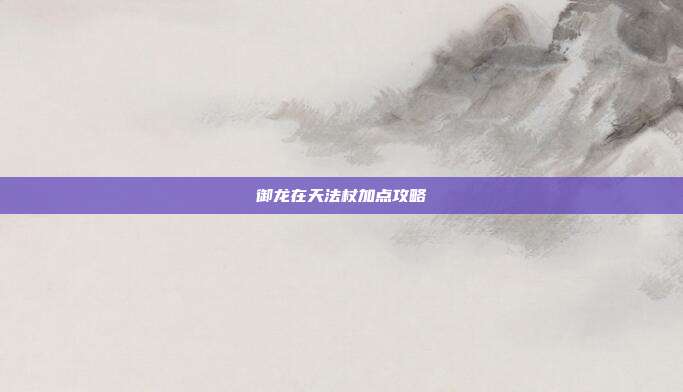 御龙在天法杖加点攻略