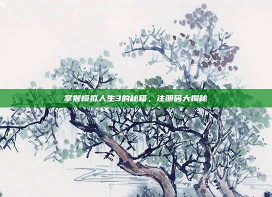 掌握模拟人生3的秘籍，注册码大揭秘
