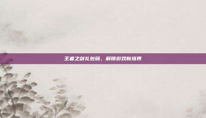 王者之剑礼包码，解锁游戏新境界