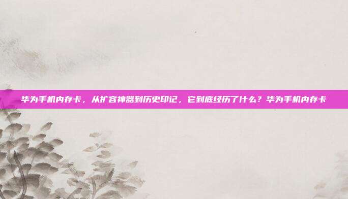 华为手机内存卡,从扩容神器到历史印记,它到底经历了什么?华为手机内存卡