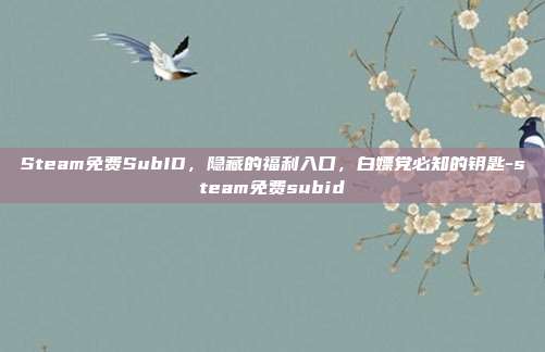 Steam免费SubID,隐藏的福利入口,白嫖党必知的钥匙-steam免费subid