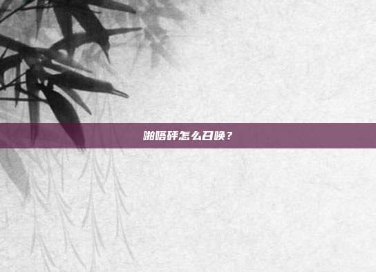 啪嗒砰怎么召唤？