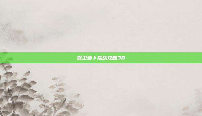 保卫萝卜挑战攻略38