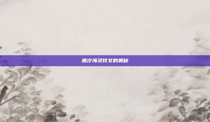 潮汐海灵符文的奥秘