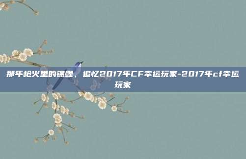 那年枪火里的锦鲤,追忆2017年CF幸运玩家-2017年cf幸运玩家
