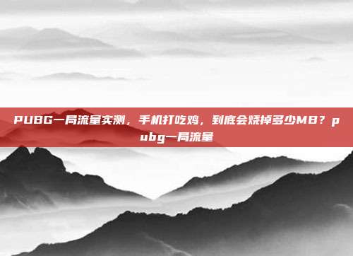 PUBG一局流量实测,手机打吃鸡,到底会烧掉多少MB?pubg一局流量