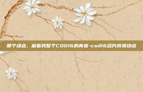 那个绿点，藏着我整个COD16的青春-cod16名片背景绿点