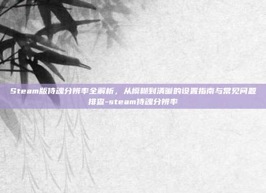 Steam版侍魂分辨率全解析,从模糊到清晰的设置指南与常见问题排查-steam侍魂分辨率