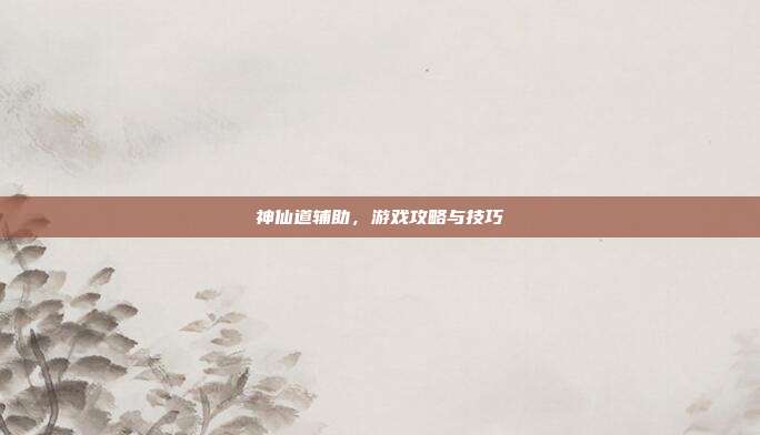 神仙道辅助,游戏攻略与技巧