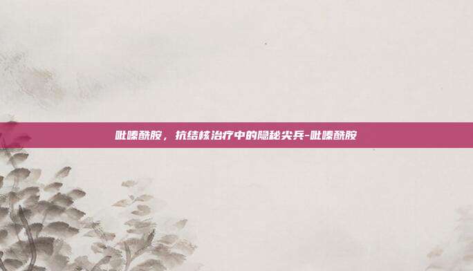 吡嗪酰胺,抗结核治疗中的隐秘尖兵-吡嗪酰胺