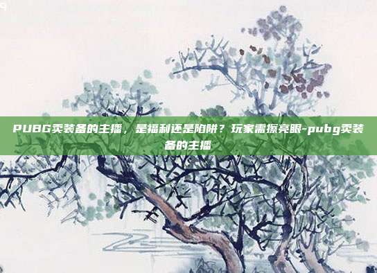PUBG卖装备的主播，是福利还是陷阱？玩家需擦亮眼-pubg卖装备的主播