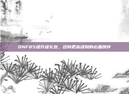 DNF85级升级礼包，迈向更高级别的必备良伴