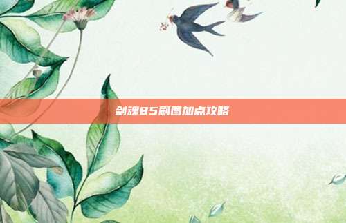 剑魂85刷图加点攻略