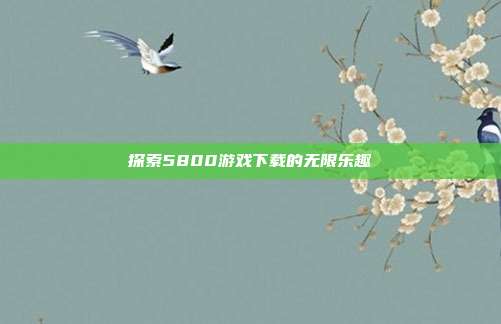 探索5800游戏下载的无限乐趣