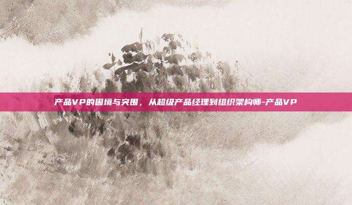 产品VP的困境与突围,从超级产品经理到组织架构师-产品VP