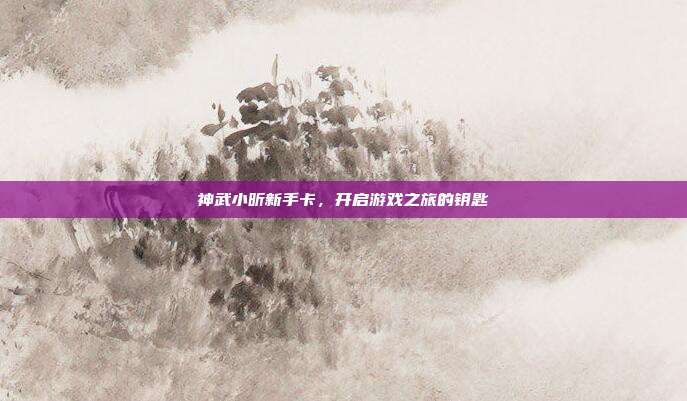 神武小昕新手卡,开启游戏之旅的钥匙