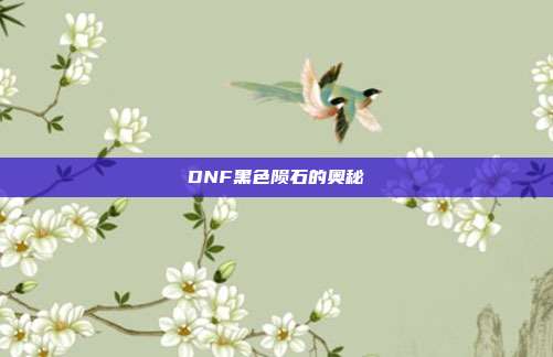 DNF黑色陨石的奥秘