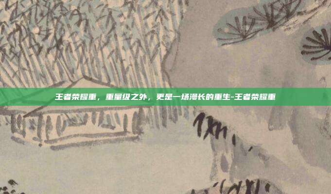 王者荣耀重,重量级之外,更是一场漫长的重生-王者荣耀重