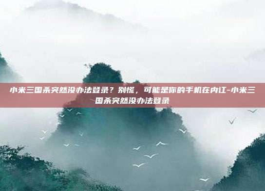 小米三国杀突然没办法登录？别慌，可能是你的手机在内讧-小米三国杀突然没办法登录