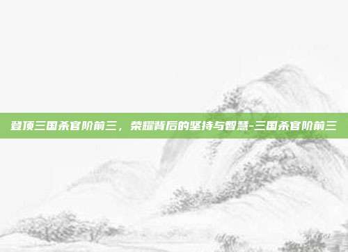 登顶三国杀官阶前三,荣耀背后的坚持与智慧-三国杀官阶前三