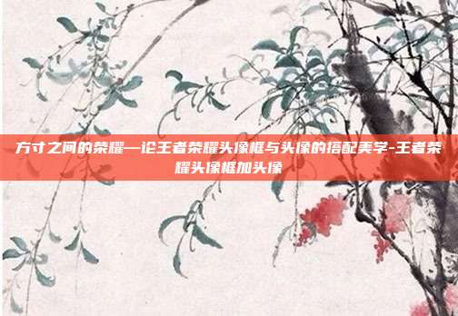 方寸之间的荣耀—论王者荣耀头像框与头像的搭配美学-王者荣耀头像框加头像