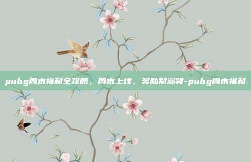 pubg周末福利全攻略,周末上线,奖励别漏领-pubg周末福利