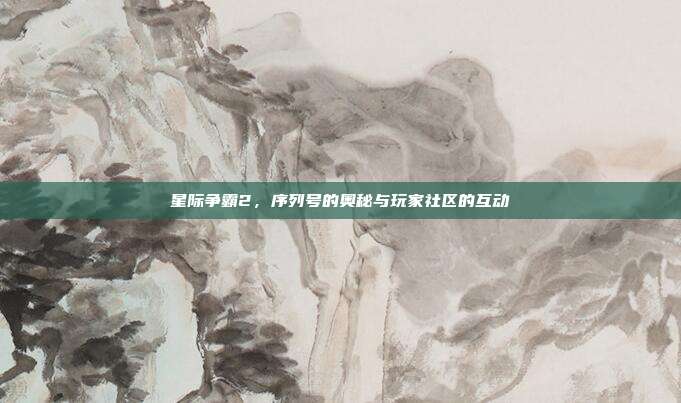 星际争霸2,序列号的奥秘与玩家社区的互动