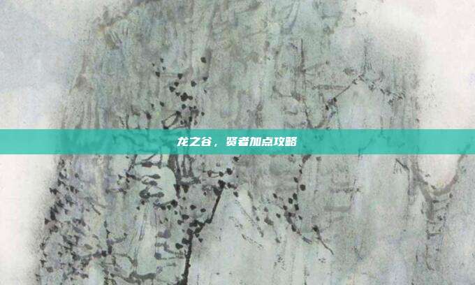 龙之谷,贤者加点攻略