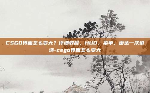 CSGO界面怎么变大？详细教程，HUD、菜单、雷达一次讲清-csgo界面怎么变大