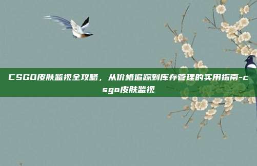 CSGO皮肤监视全攻略,从价格追踪到库存管理的实用指南-csgo皮肤监视