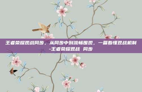 王者荣耀观战同步,从同步中到流畅围观,一篇看懂观战机制-王者荣耀观战 同步